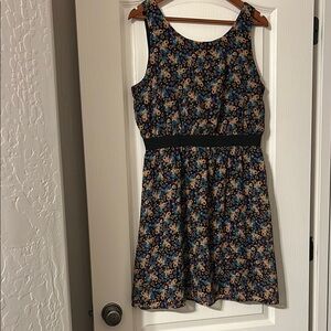 Xhilaration Black and Yellow Fit and Flare Sundress